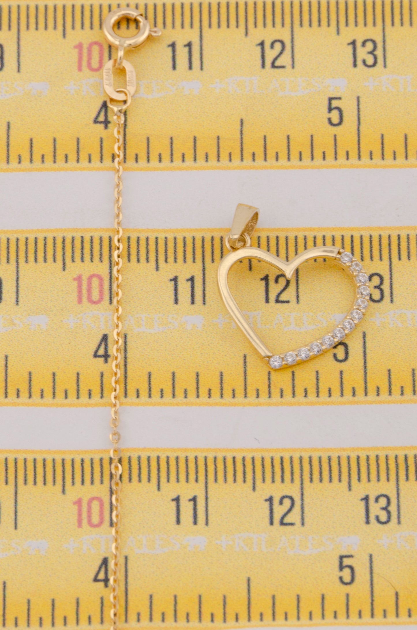 " CADENA PARA DAMA DE 50CM ESTILO CUADRADA SOLIDA CON DIJE DE CORAZON CON ZIRCONIA BLANCA. ORO 10K #775-3778"