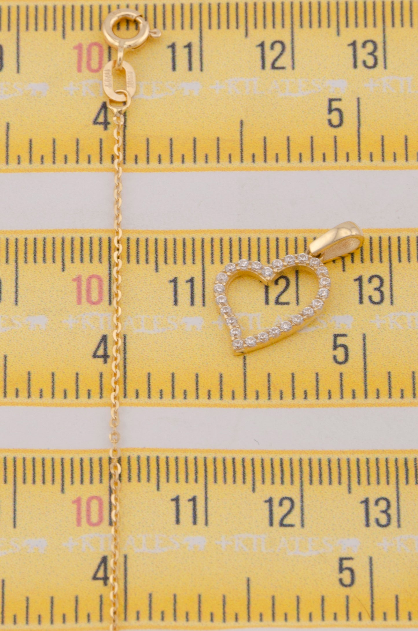 " CADENA PARA DAMA DE 50CM ESTILO CUADRADA SOLIDA CON DIJE DE CORAZON CON ZIRCONIA BLANCA. ORO 10K #775-3779"