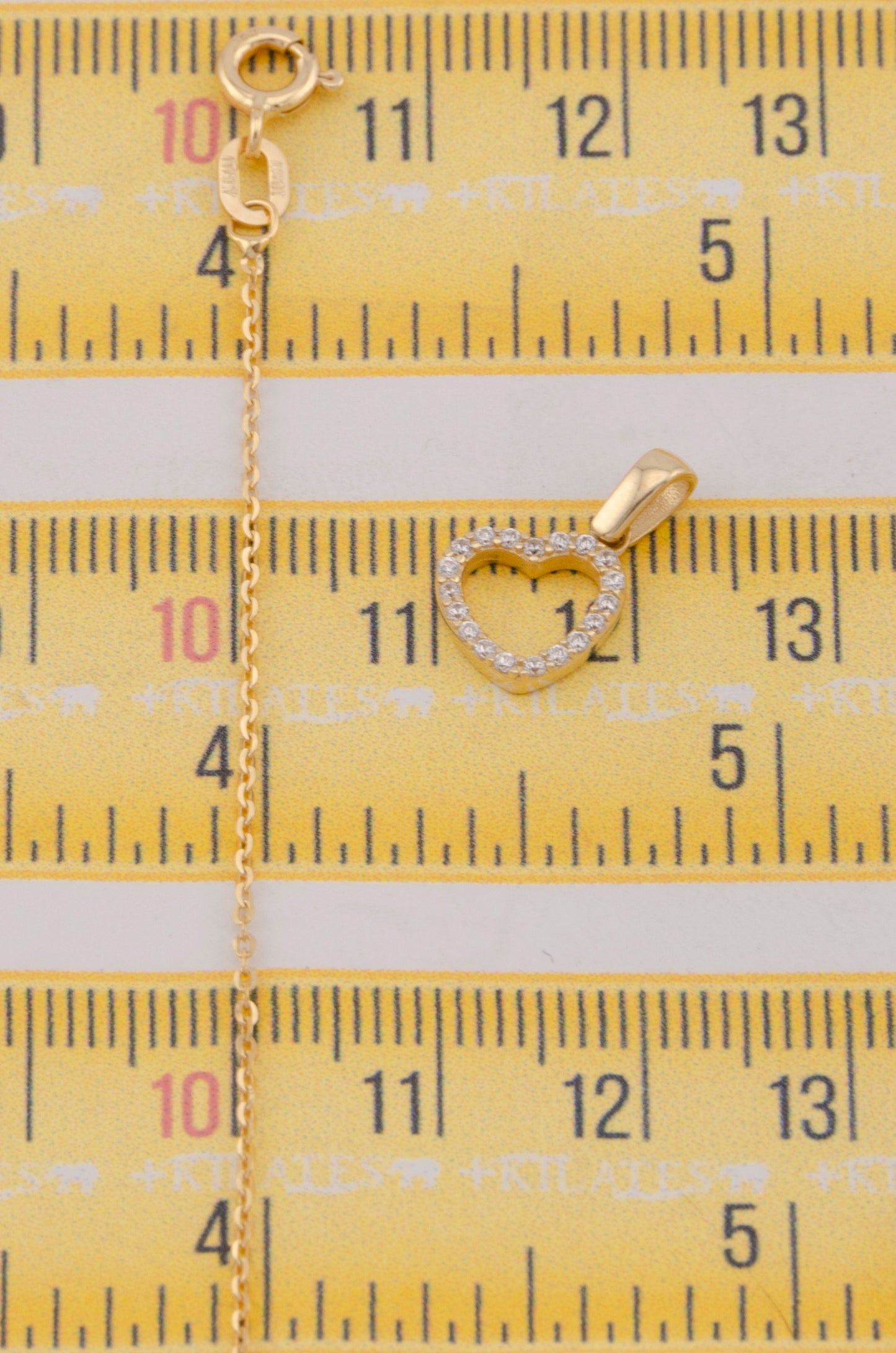 " CADENA PARA DAMA DE 50CM ESTILO CUADRADA SOLIDA CON DIJE DE CORAZON CON ZIRCONIA BLANCA. ORO 10K #775-3782"