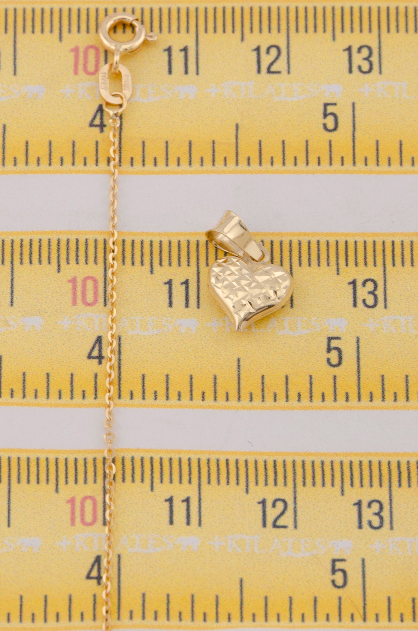 " CADENA PARA DAMA DE 50CM ESTILO CUADRADA SOLIDA CON DIJE DE CORAZON DORADO PEQUEÑO. ORO 10K #775-3787"