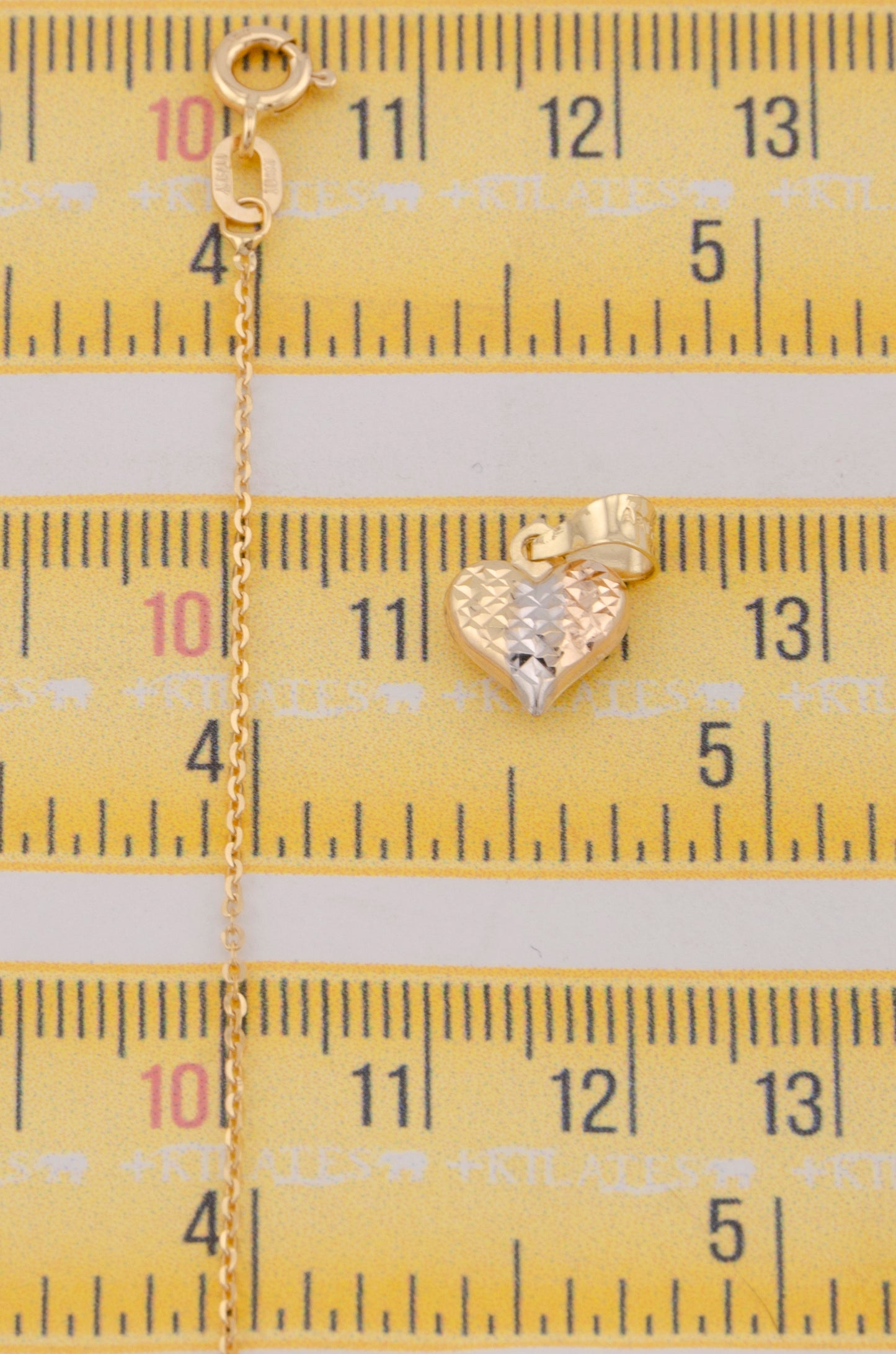 " CADENA PARA DAMA DE 50CM ESTILO CUADRADA SOLIDA CON DIJE DE CORAZON DORADO PEQUEÑO. ORO 10K #775-3789"