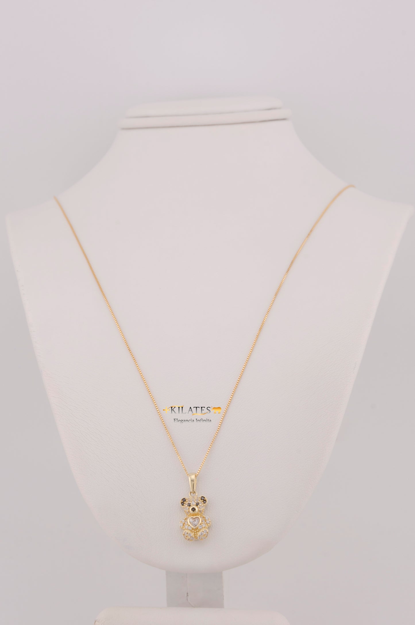 "CADENA DE 50CM PARA DAMA ESTILO FINITA CON DIJE DE OSO PEQUEÑO. ORO 10K #775-3817"