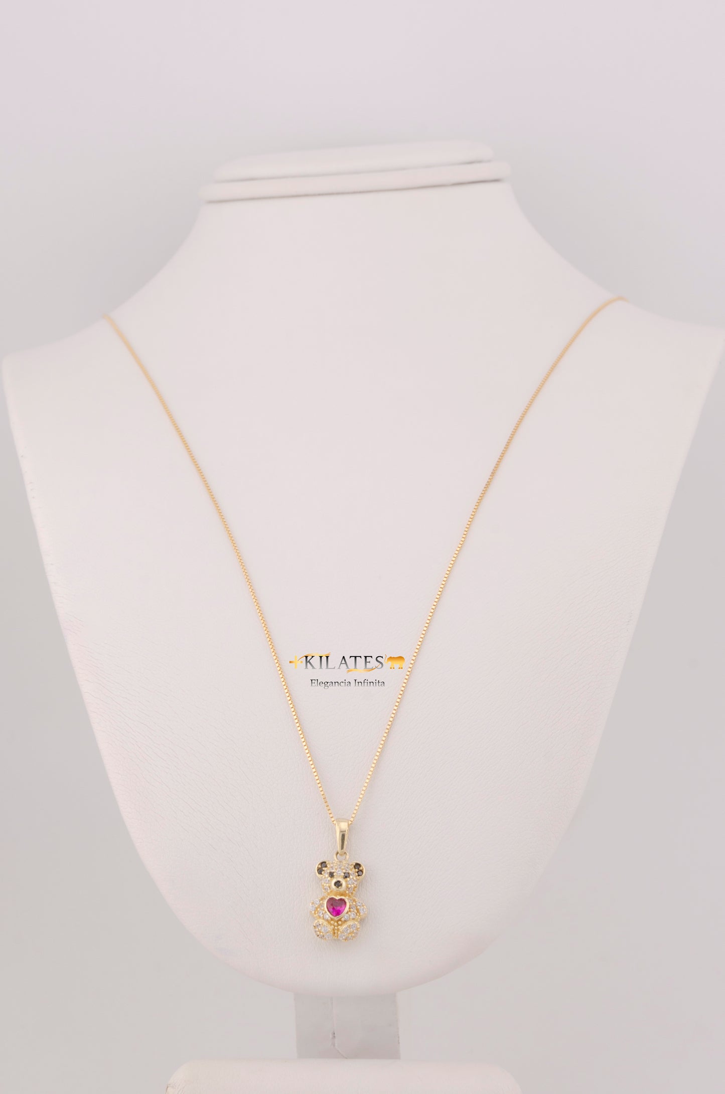 "CADENA DE 50CM PARA DAMA ESTILO FINITA CON DIJE DE OSO PEQUEÑO. ORO 10K #775-3822"