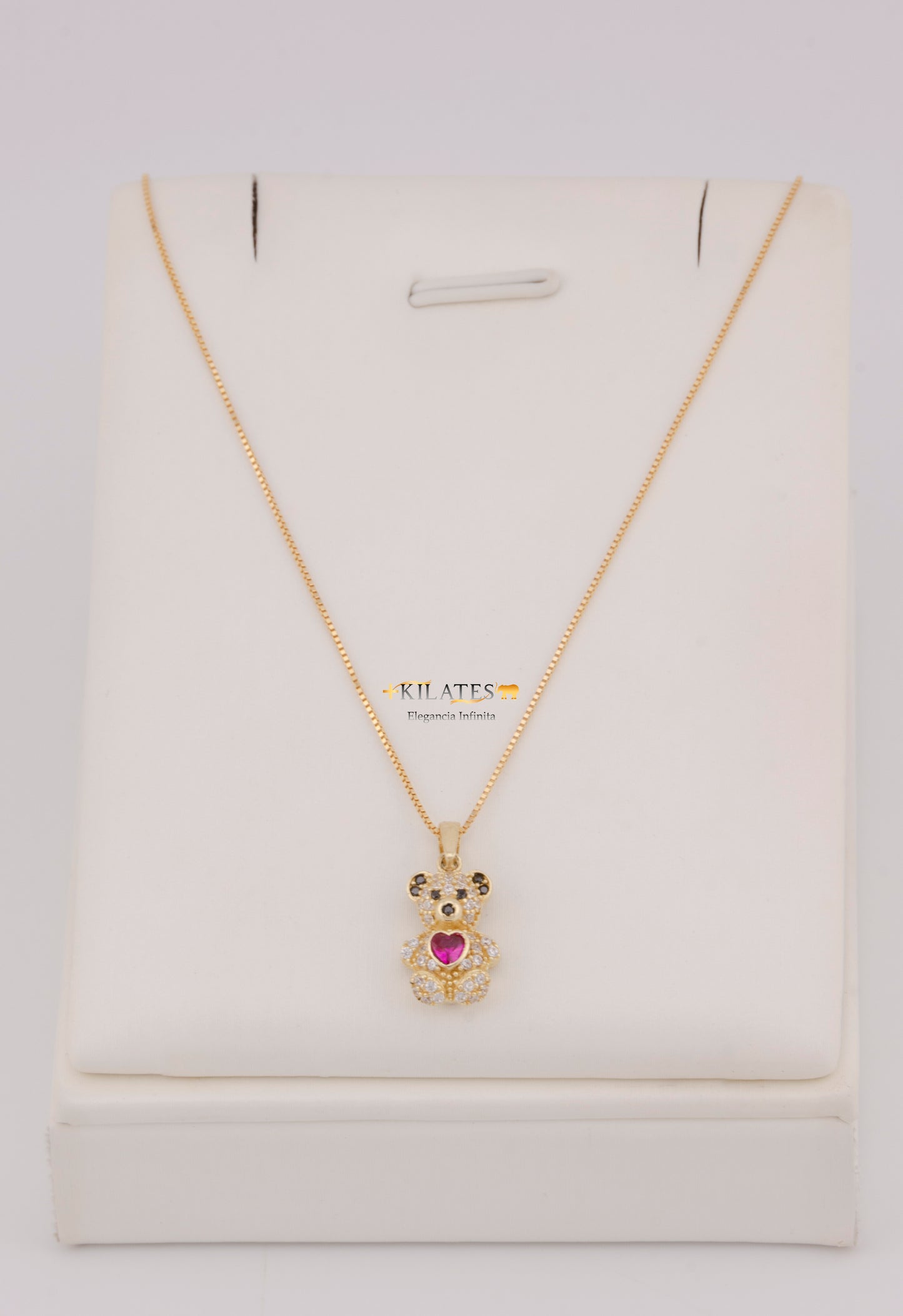 "CADENA DE 50CM PARA DAMA ESTILO FINITA CON DIJE DE OSO PEQUEÑO. ORO 10K #775-3822"