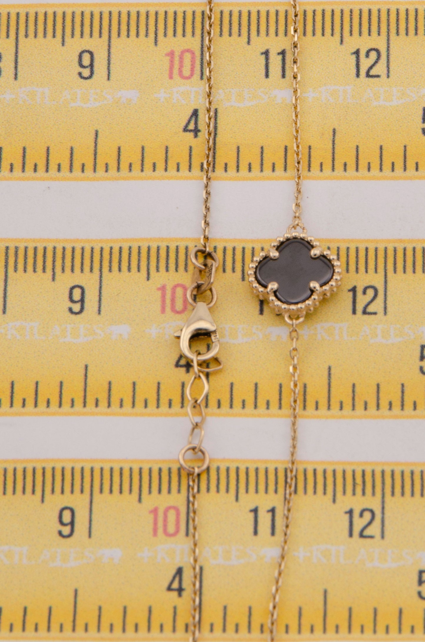 "CADENA PARA DAMA AJUSTABLE 45CM-47.5CM CON TREBOL. ORO 14K #775-3857"