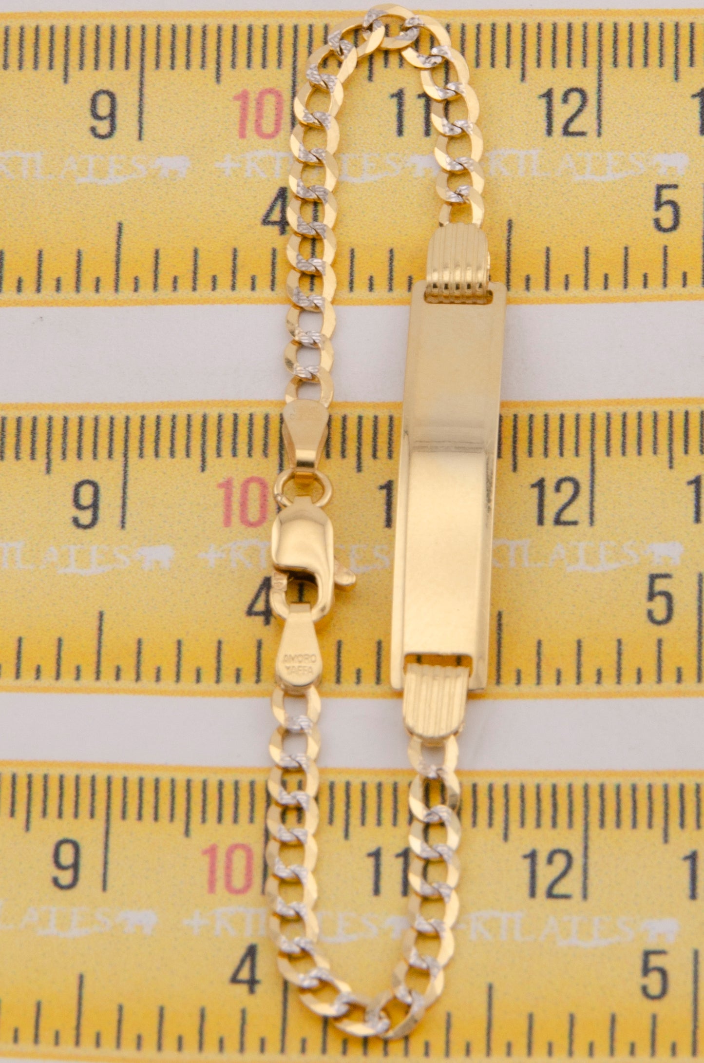 "PULSERA PARA NIÑO CON PLACA DE 15.5CM. ORO 10K #775-3859"