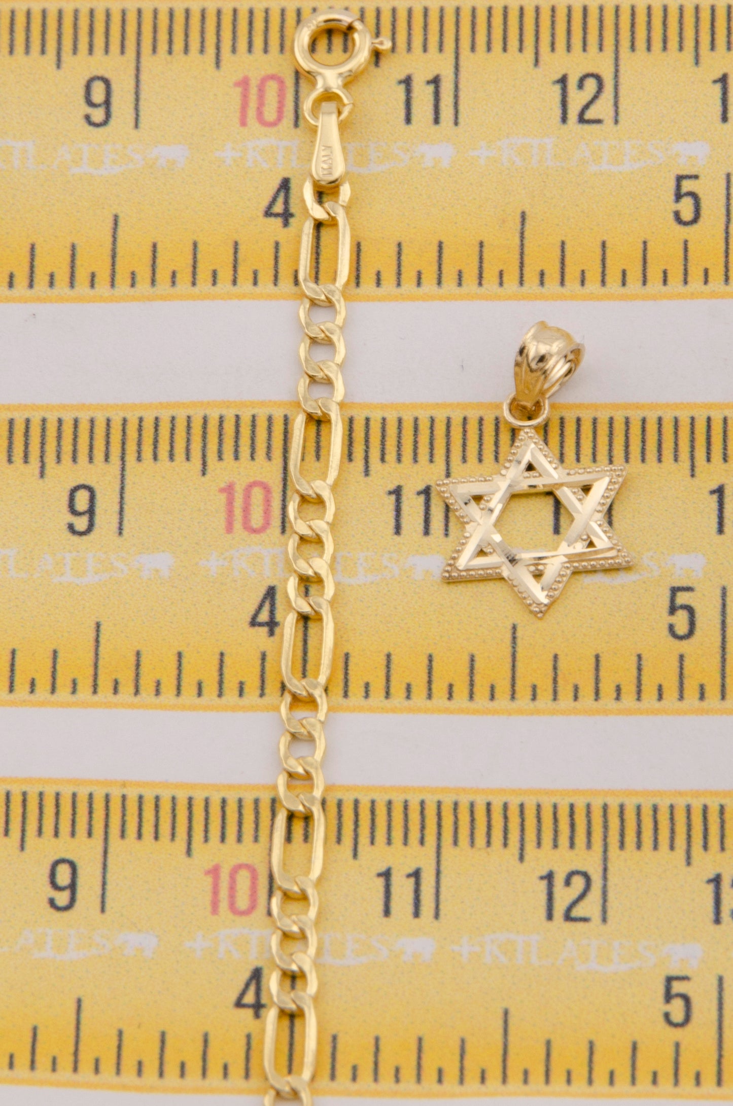 "CADENA PARA NIÑ@ DE 40CM ESTILO 3+1 CON DIJE DE ESTRELLA. ORO 10K #775-3872"