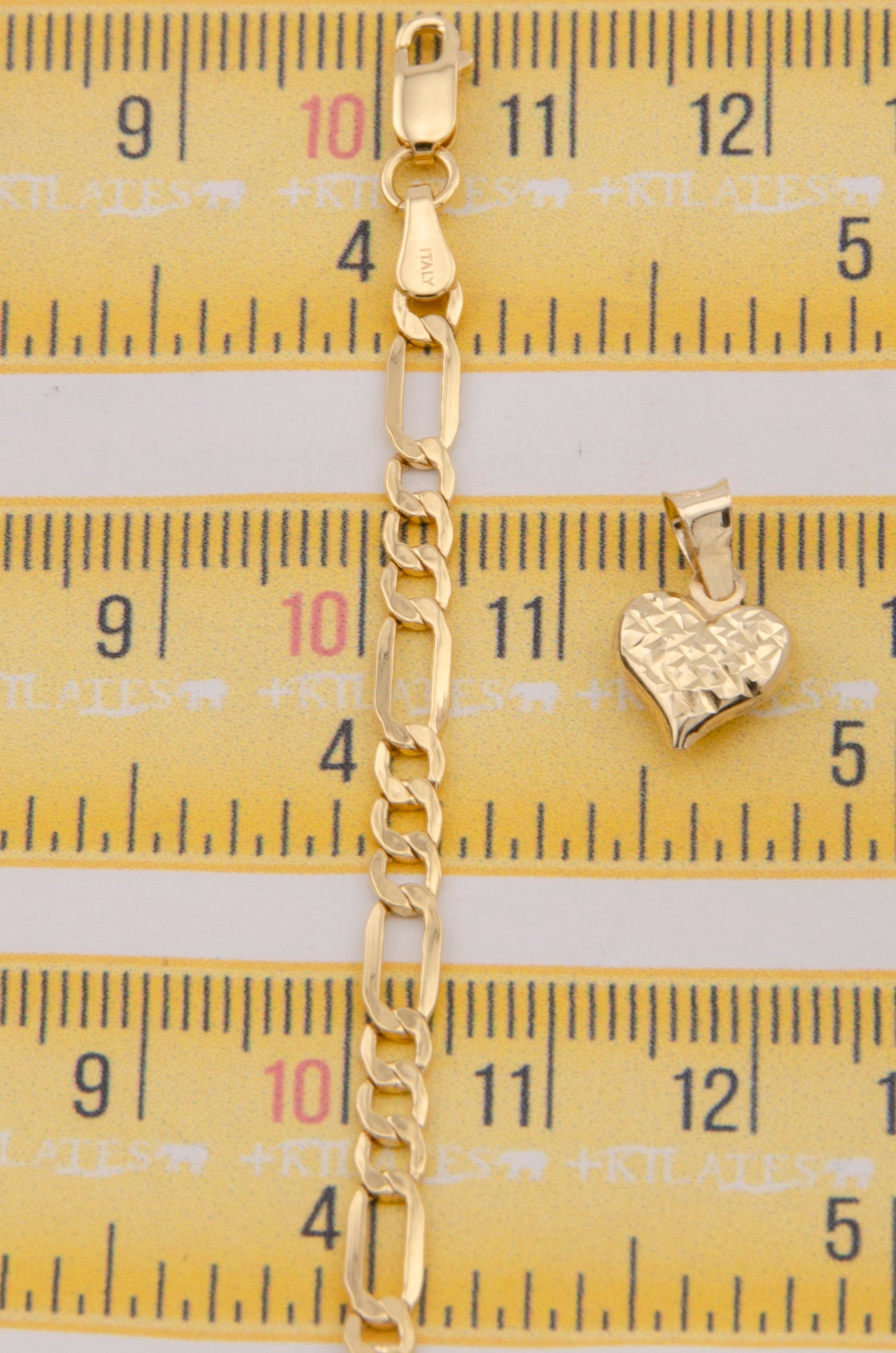 "CADENA PARA NIÑ@ DE 40CM ESTILO 3+1 CON DIJE DE CORAZON DORADO PEQUEÑO. ORO 10K #775-3876"