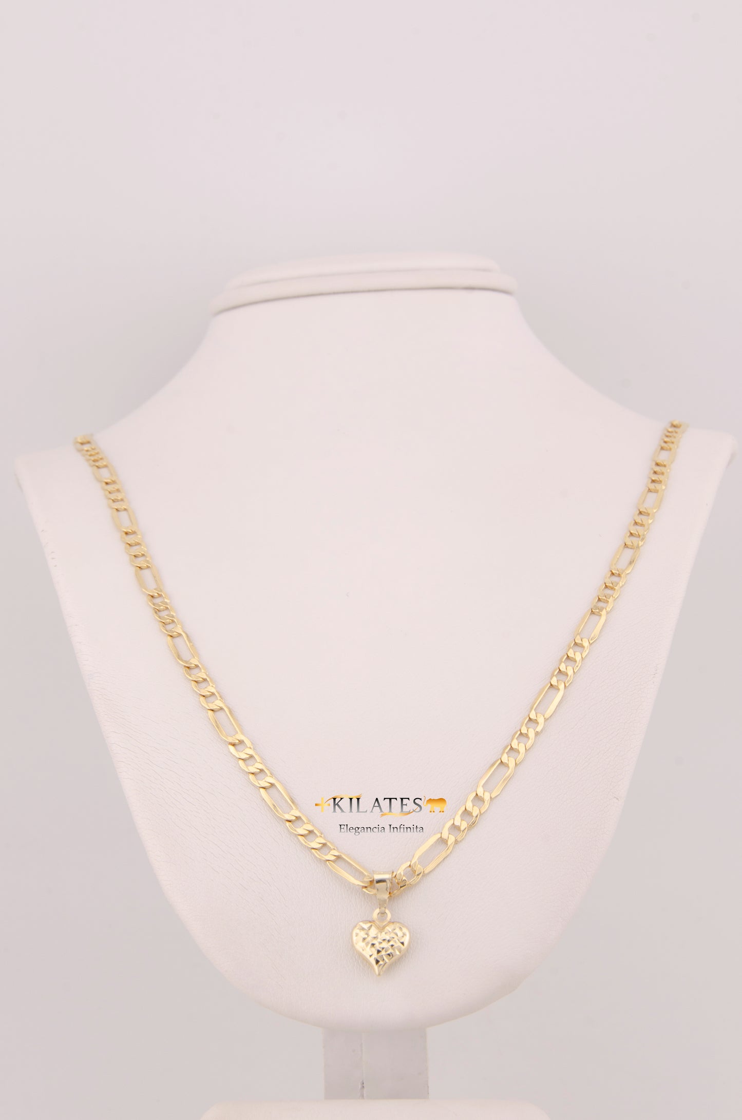 "CADENA PARA NIÑ@ DE 40CM ESTILO 3+1 CON DIJE DE CORAZON DORADO PEQUEÑO. ORO 10K #775-3876"