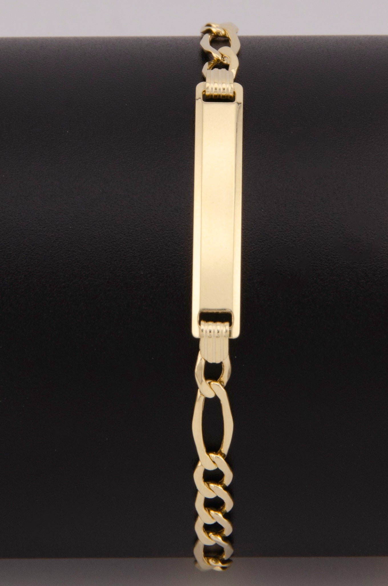 "PULSERA PARA NIÑO DE 15.9CM ESTILO 3+1 CON PLACA. ORO 10K #775-3882"