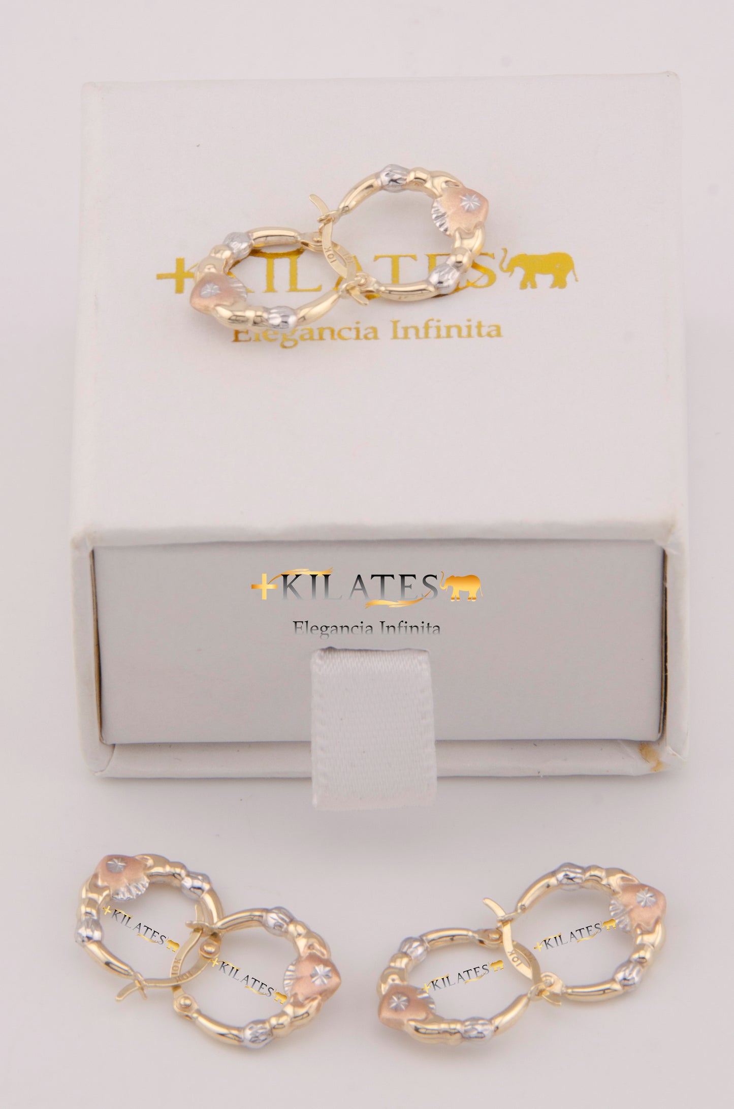 "ARGOLLA PEQUEÑAS PARA NIÑA ESTILO 3 OROS. ORO 1OK #775-3885"