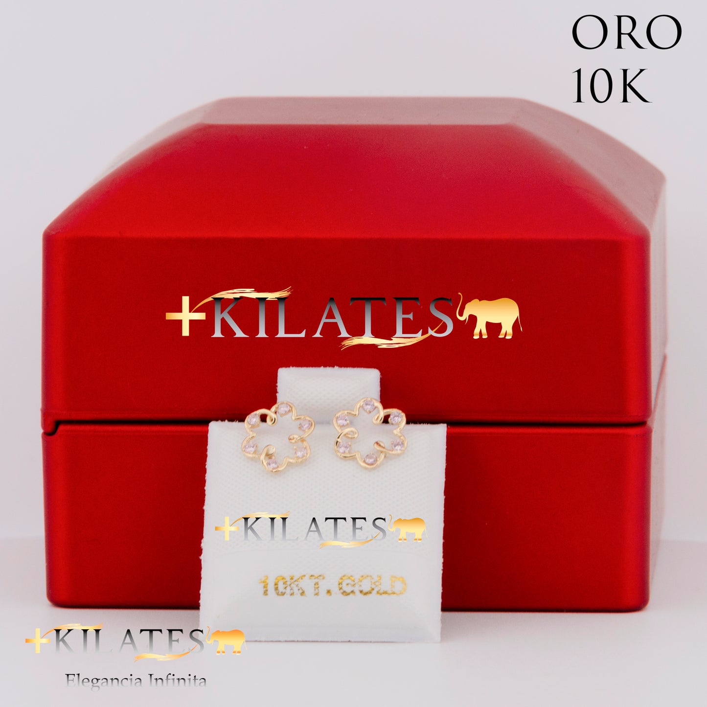 "ARETES PREMIUM FLOR . ORO 10K #775-1433"