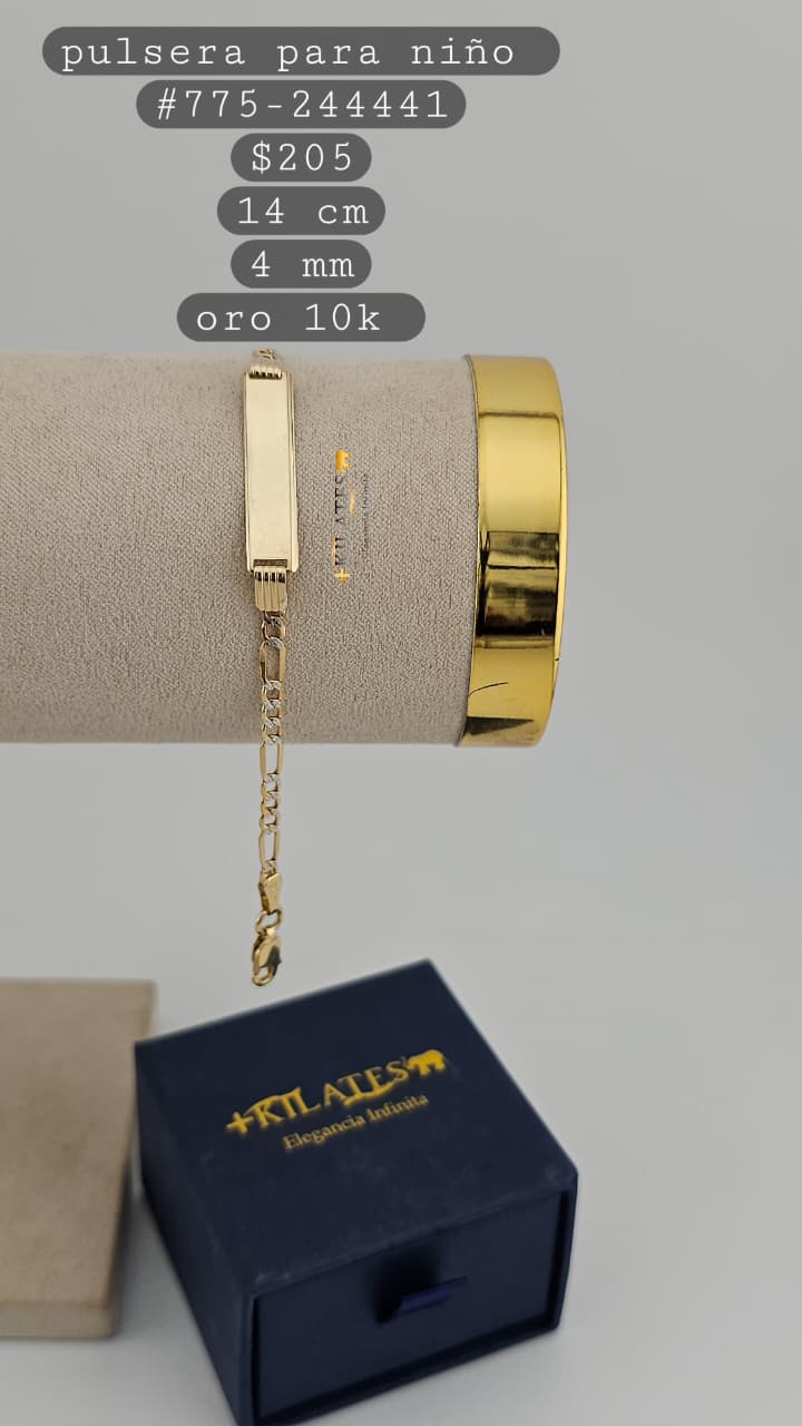PULSERA 14 CM, 4 MM, 10K. #775-244441