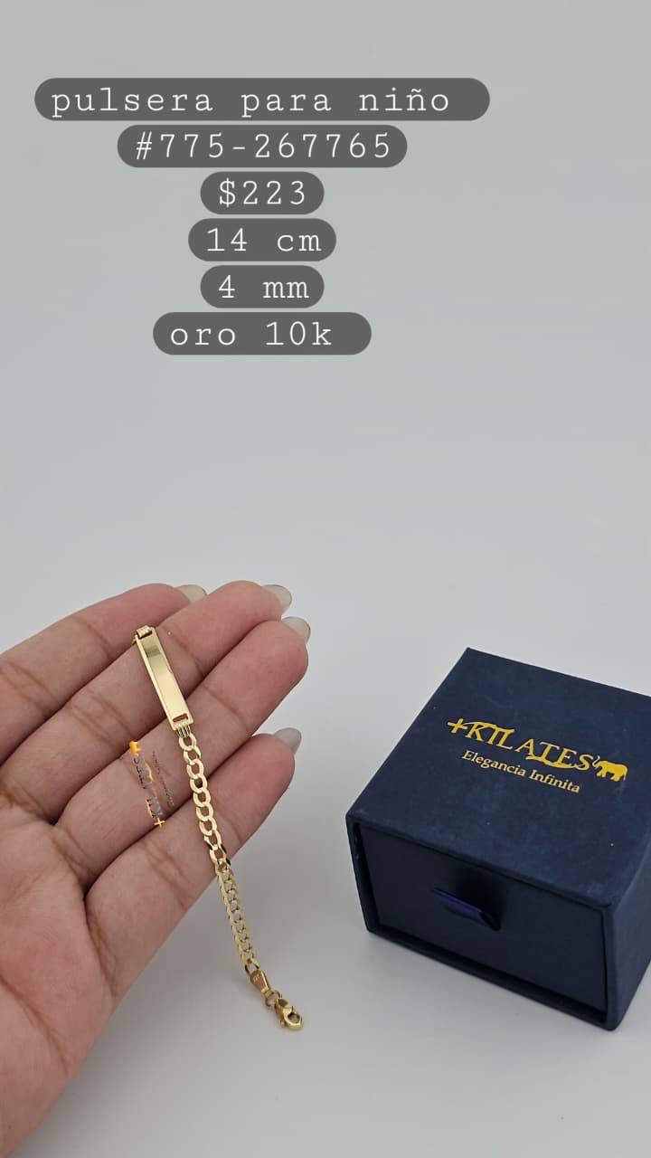 PULSERA 14 CM, 4 MM, 10K. #775-267765