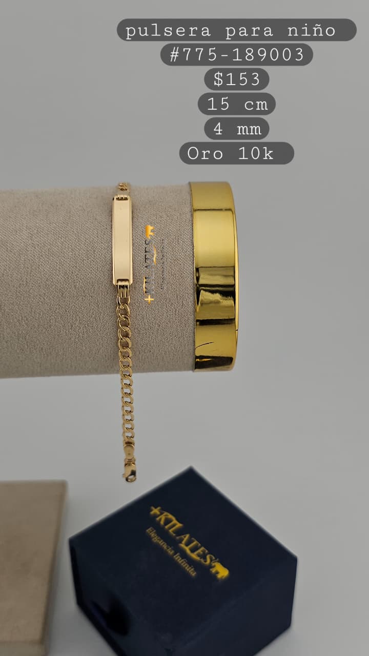 PULSERA 15 CM, 4 MM, 10K. #775-189003