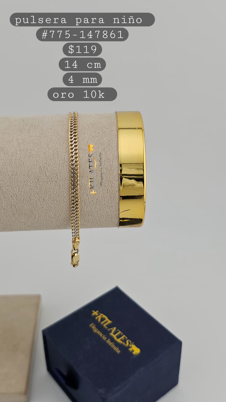 PULSERA 14 CM, 4 MM, 10K. #775-147861