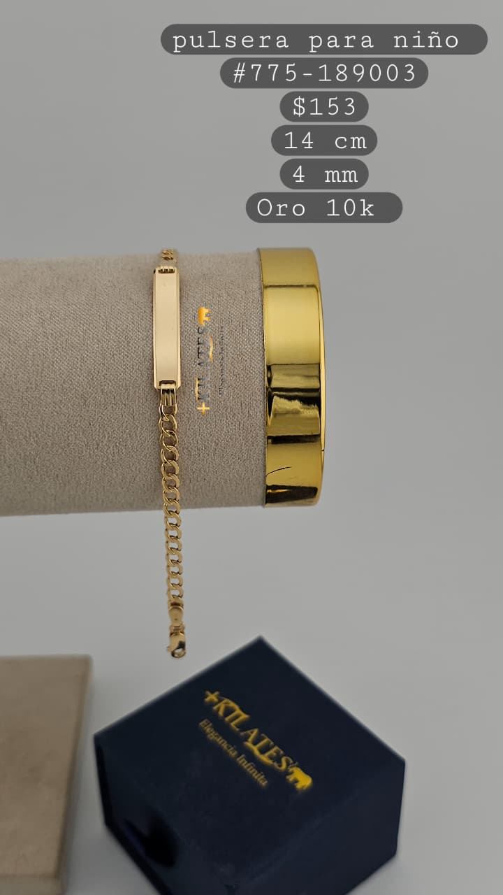 PULSERA 14 CM, 4 MM, 10K. #775-180061