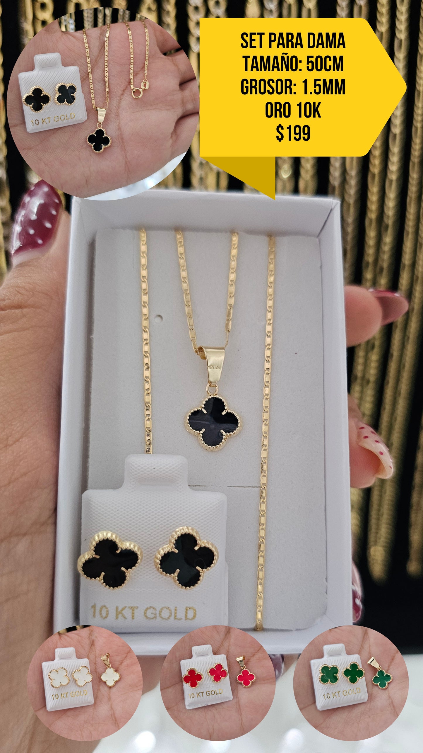 SET CLOVER ORO 10K