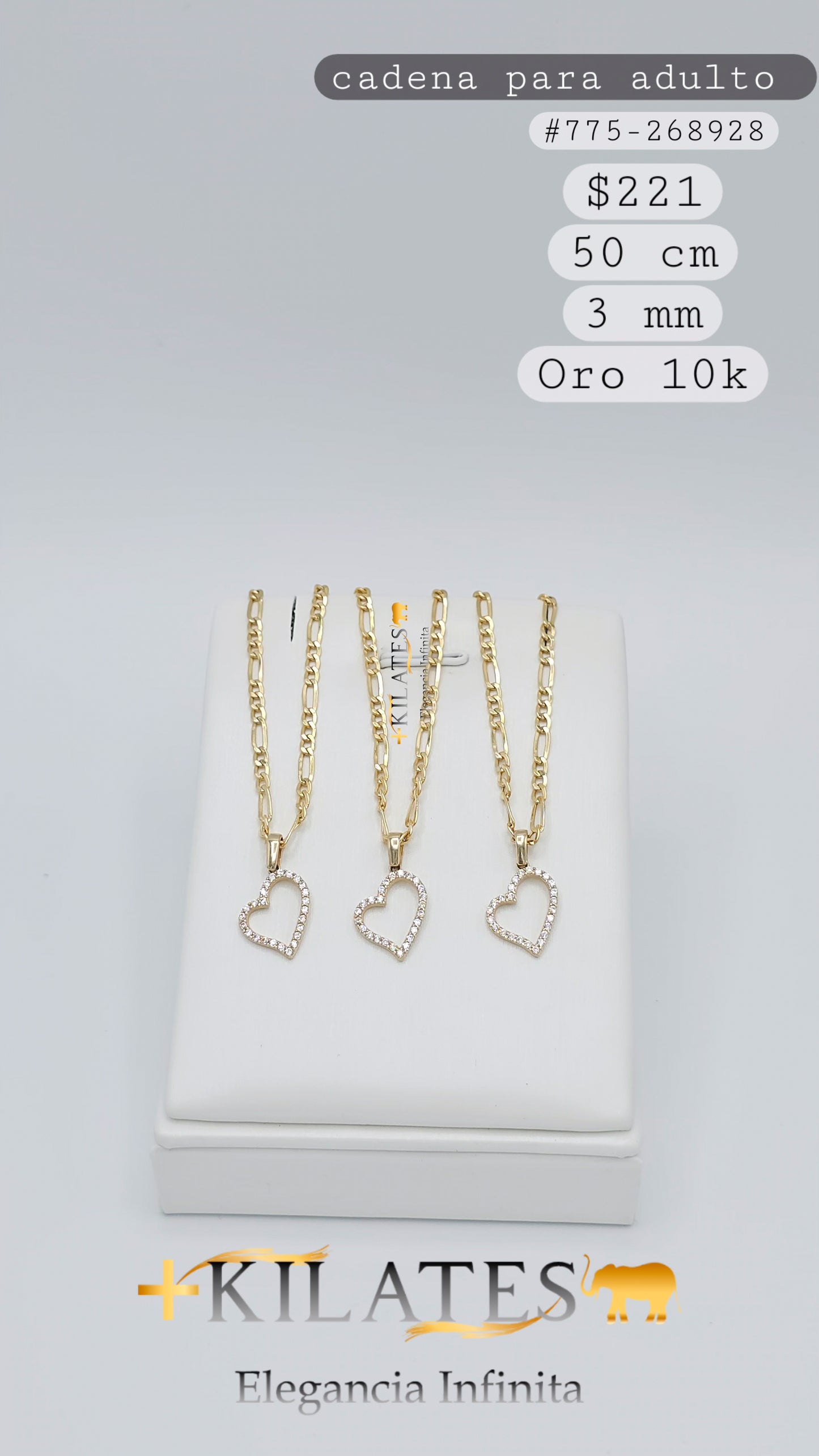 CADENA 50 CM,3MM,10K. #775-268928
