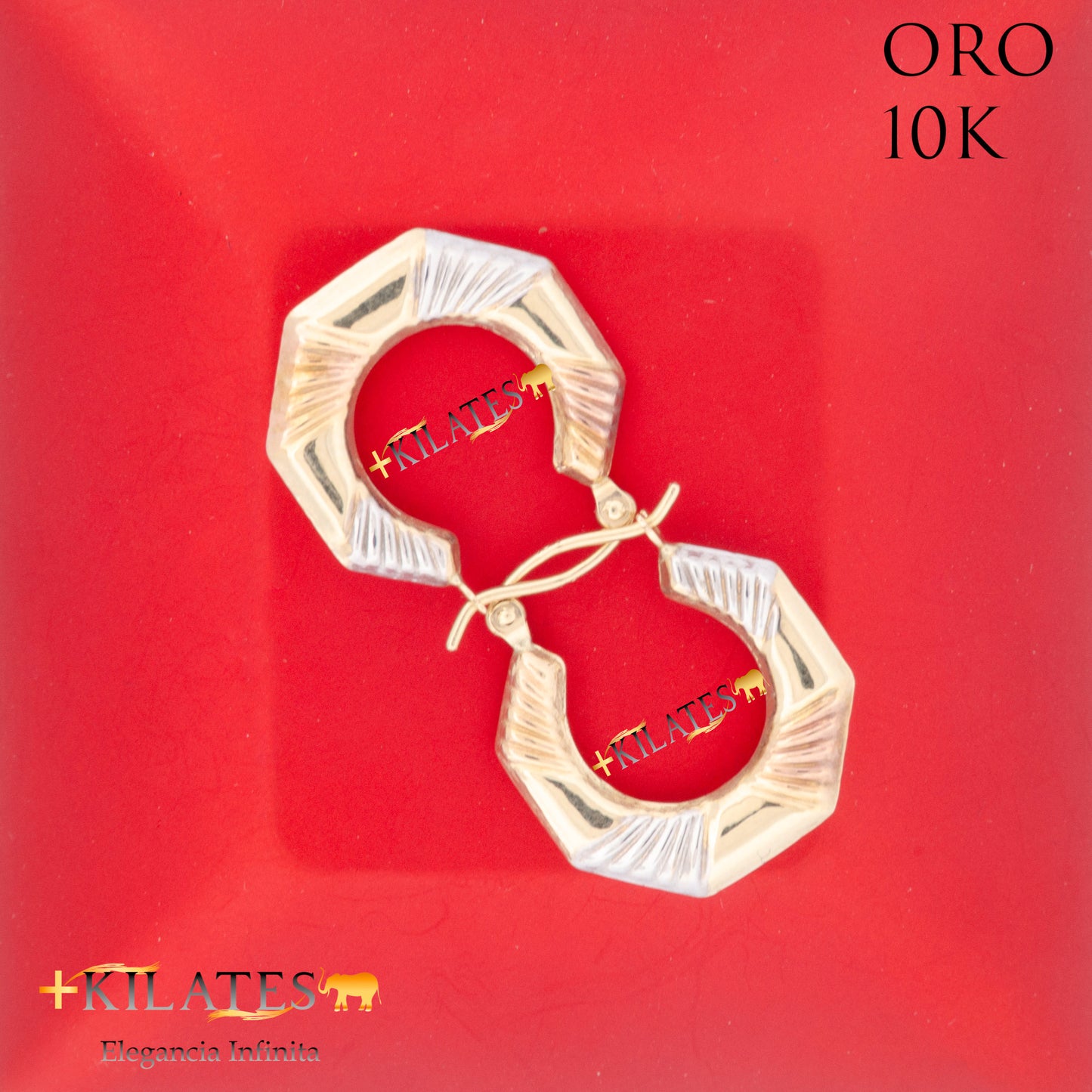 "ARGOLLAS OCTAGONALES. ORO 10K #775-1715"