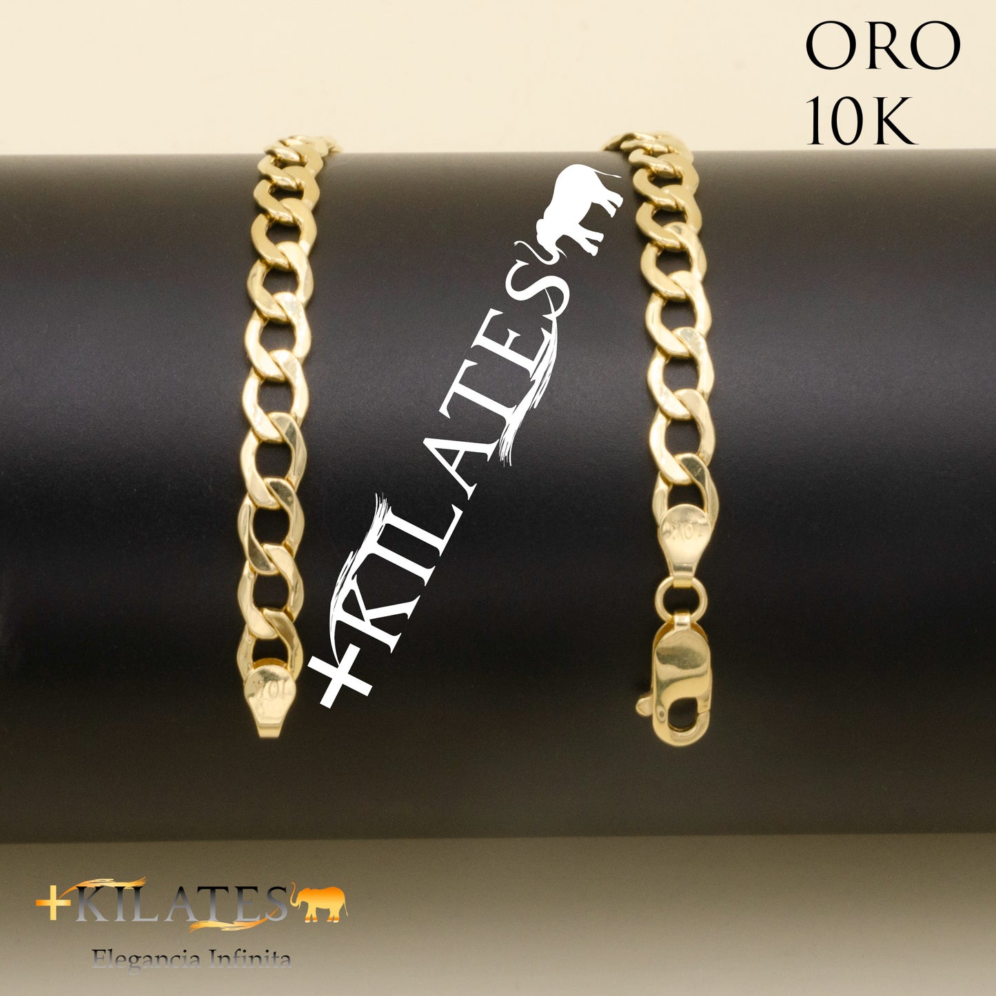 "PULSERA DE ADULTO 20 CM CUBANA. ORO 10 KILATES  #775-1810"