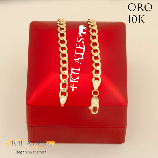 "PULSERA DE ADULTO 20 CM CUBANA. ORO 10 KILATES  #775-1810"