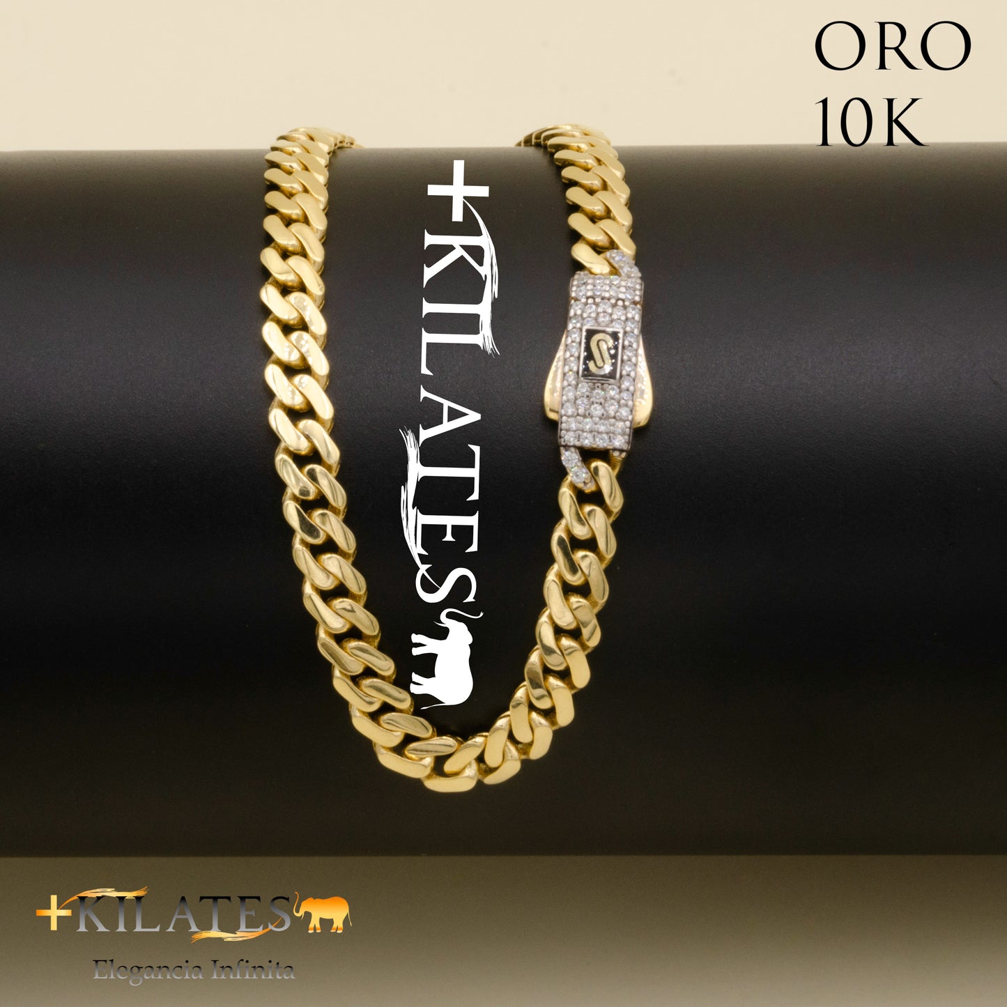 "PULSERA DE ADULTO 18.7 CM. MONACO ORO 10 KILATES  #775-1823"