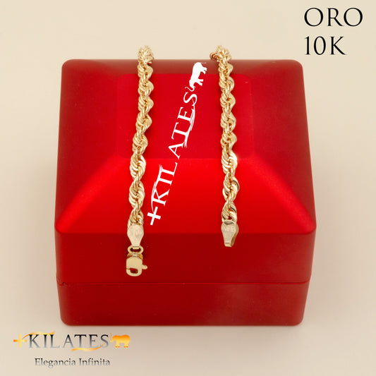 "PULSERA DE ADULTO 20.8 CM ESTILO LAZO. ORO 10 KILATES #775-1949"