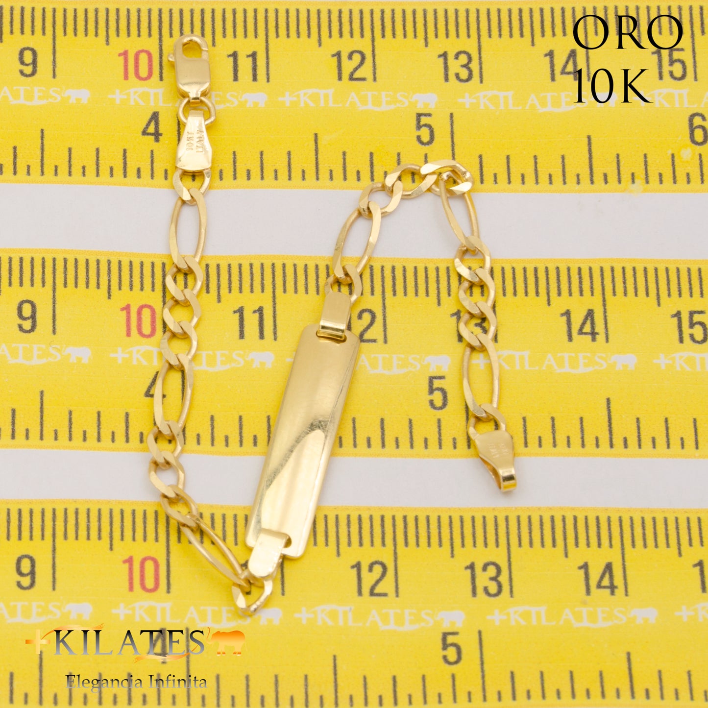 "PULSERA DE NIÑO 15.5 CM ESTILO 3+1 . ORO 10 KILATES #775-1953"