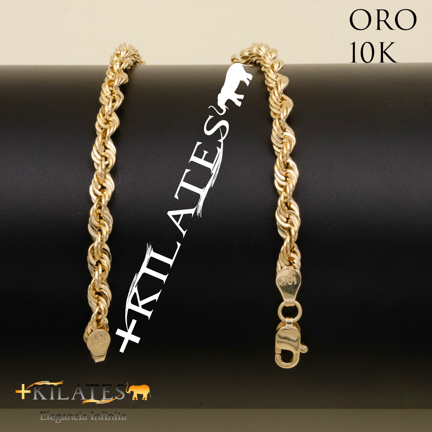 "PULSERA DE ADULTO 20.8 CM ESTILO LAZO. ORO 10 KILATES #775-1949"