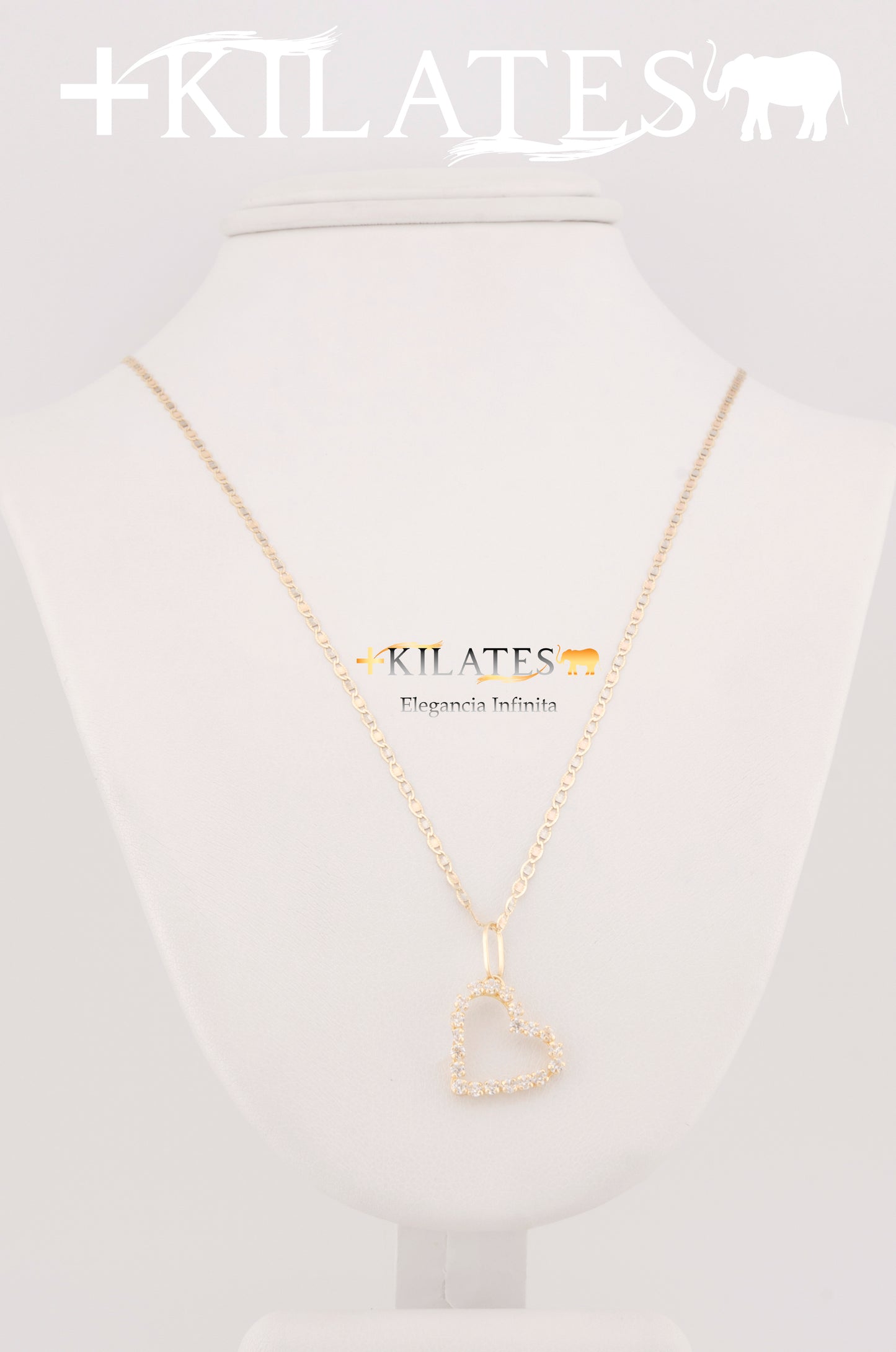 "CADENA PARA MUJER ESTILO 3 OROS  50 CM CON DIJE DE CORAZON. ORO 10K #775-2477"