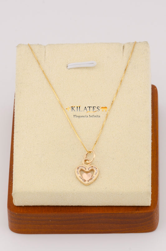 "CADENA PARA MUJER ESTILO FINITA 50 CM CON DIJE DE CORAZON. ORO 14K #775-2513"