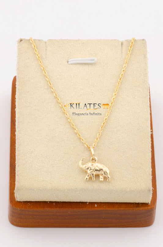 "CADENA DE 50CM PARA ADULTO ESTILO LAZO CON DIJE DE ELEFANTE MEDIANO. ORO 10K #775-2763"