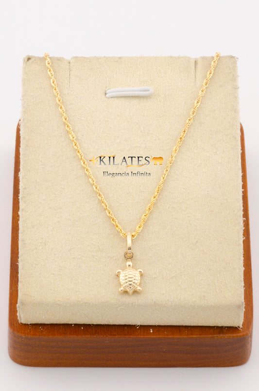 "CADENA DE 50CM PARA ADULTO ESTILO LAZO CON DIJE DE TORTUGA. ORO 10K #775-2774"