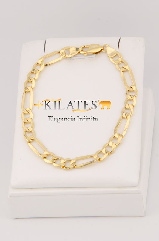 "PULSERA DE 20CM PARA ADULTO ESTILO 3+1. ORO 10K #775-2846"