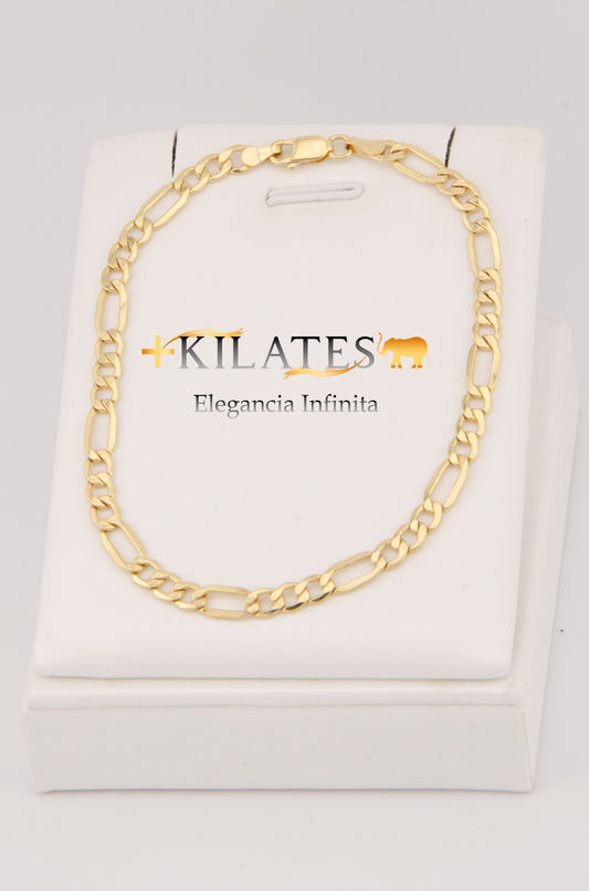 "PULSERA DE 21CM PARA ADULTO ESTILO 3+1. ORO 10K #775-2848"