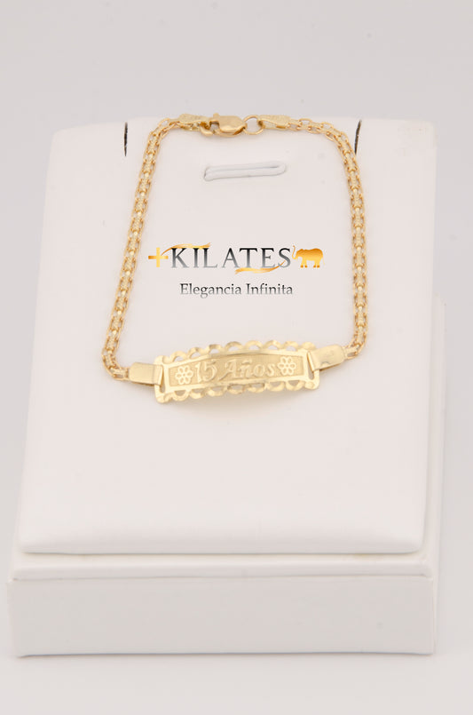 "PULSERA PARA 15 AÑOS DE 17.5CM. ORO 10K #775-2856"