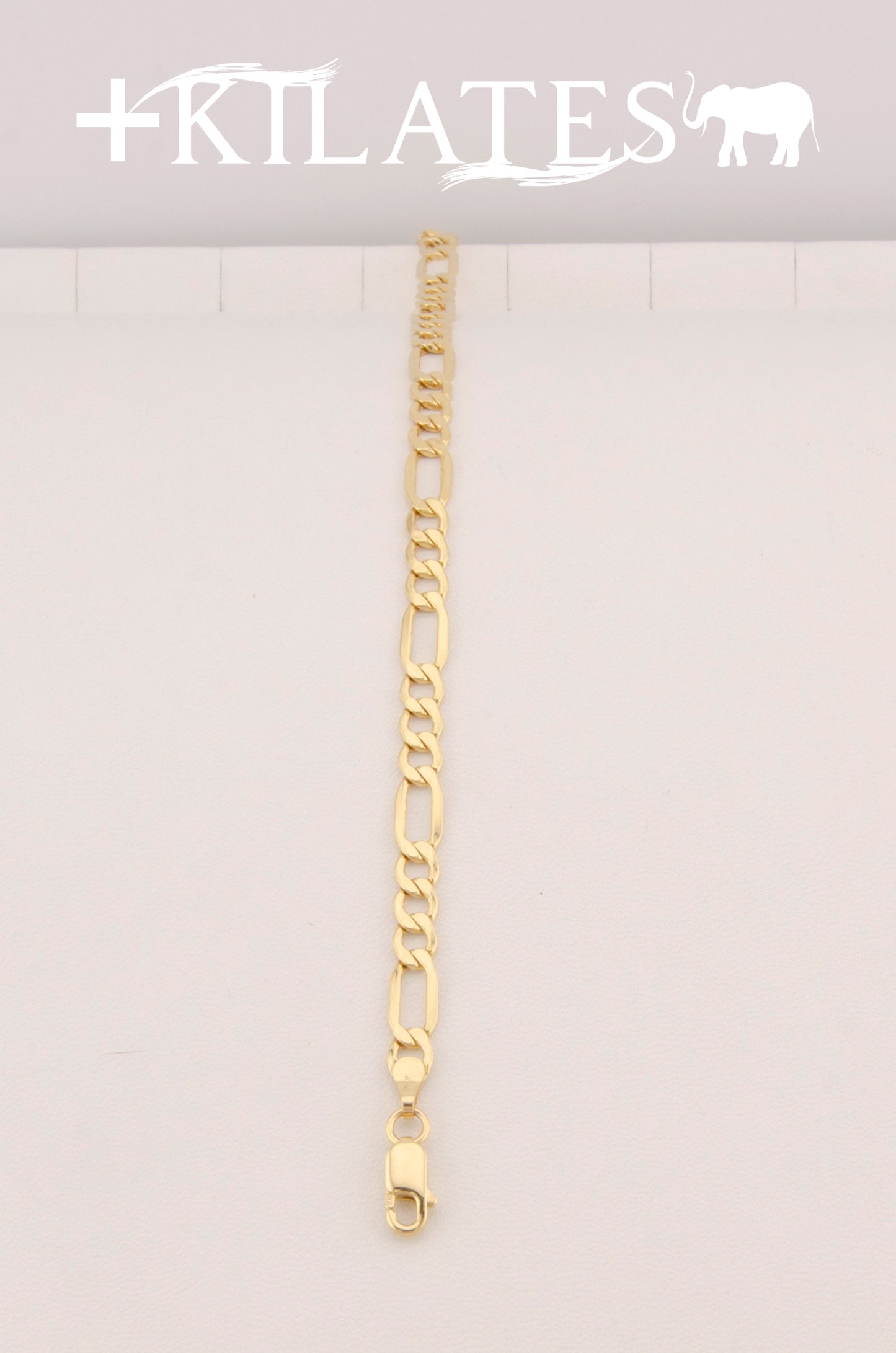 "PULSERA DE 21CM PARA ADULTO ESTILO 3+1. ORO 10K #775-2848"