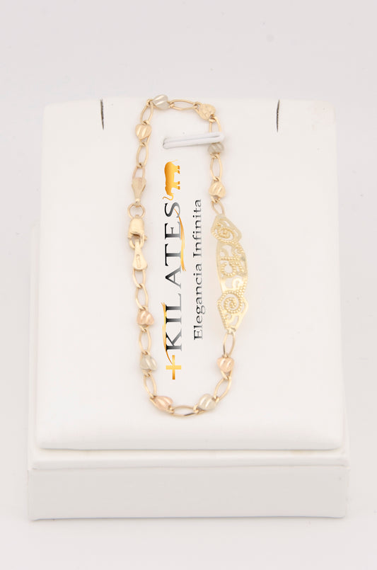 "PULSERA PARA 15 AÑOS DE 18CM. ORO 10K #775-2857"