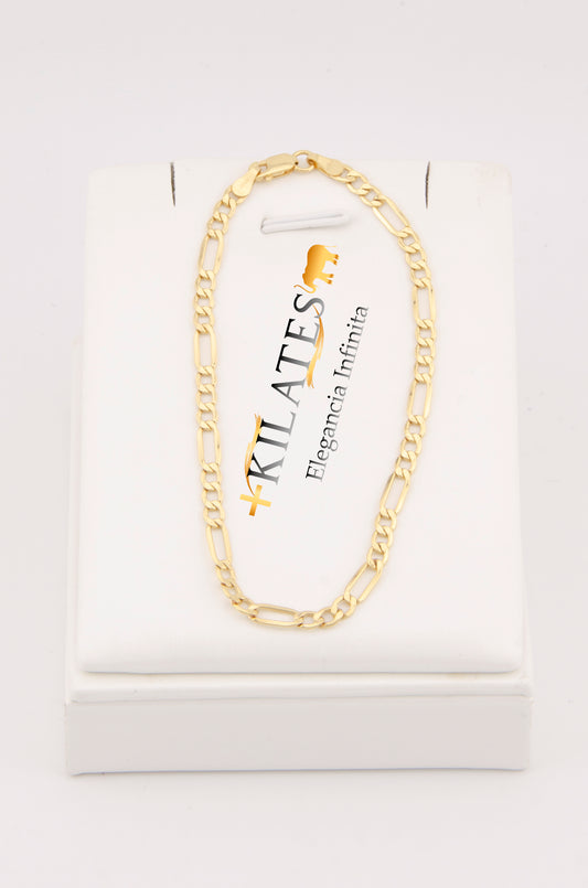 "PULSERA DE 21CM PARA ADULTO ESTILO 3+1. ORO 10K #775-2849"