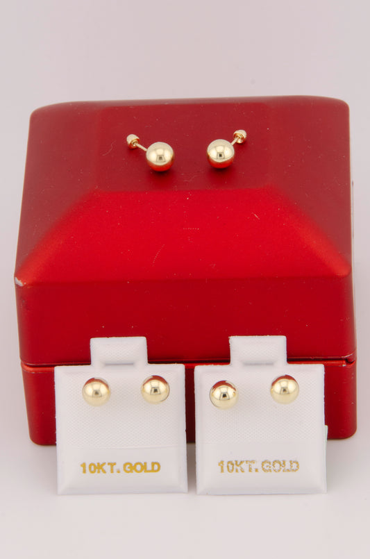 "ARETES PREMIUM DE ESFERAS GRANDE. ORO 10K #775-3002"