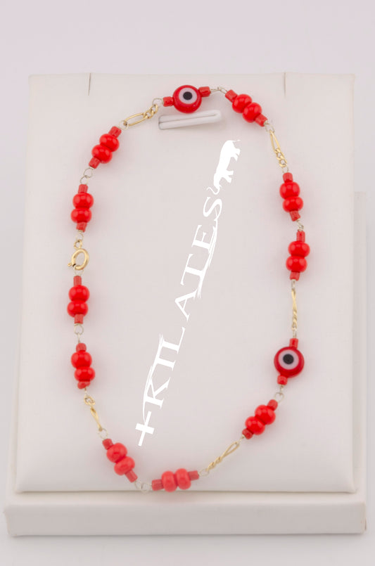 "PULSERA PARA ADULTO DE 20CM CON OJO TURCO. ORO 10K #775-3339"