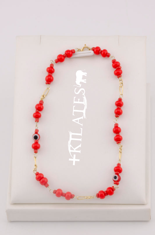 "PULSERA PARA ADULTO DE 20CM CON OJO TURCO. ORO 10K #775-3344"