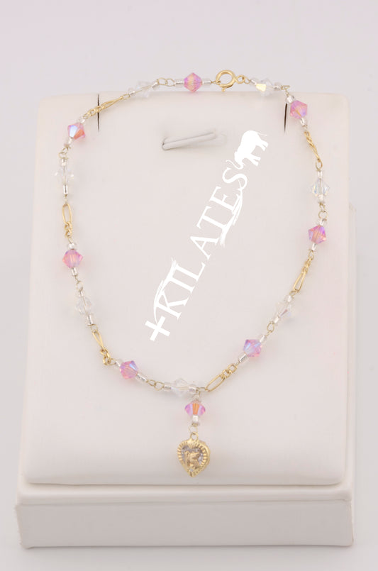 "PULSERA CRISTALES SWAROSKY DE 15 AÑOS. ORO 10K #775-3343"