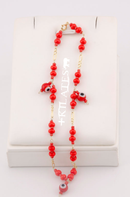 "TOBILLERA PARA ADULTO DE 24CM CON OJO TURCO. ORO 10K #775-3337"