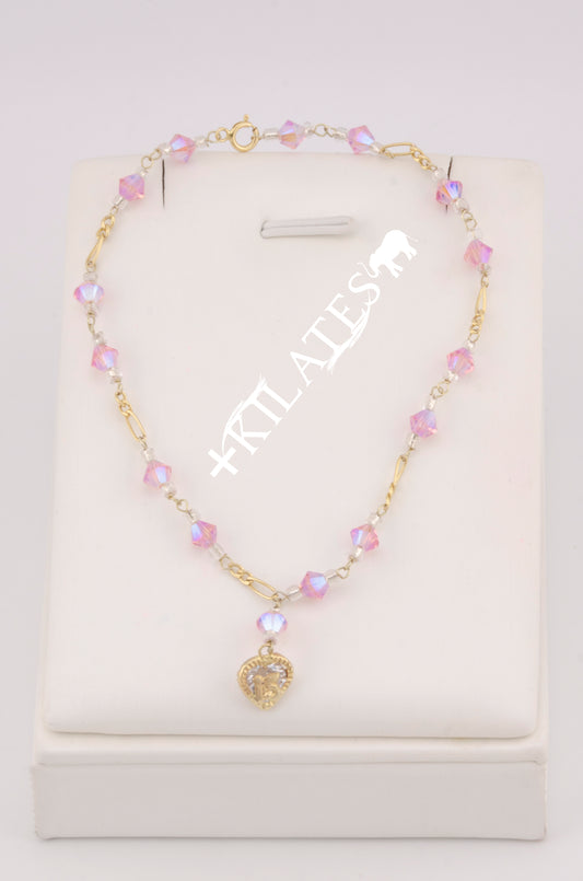 "PULSERA CRISTALES SWAROSKY DE 15 AÑOS. ORO 10K #775-3333"