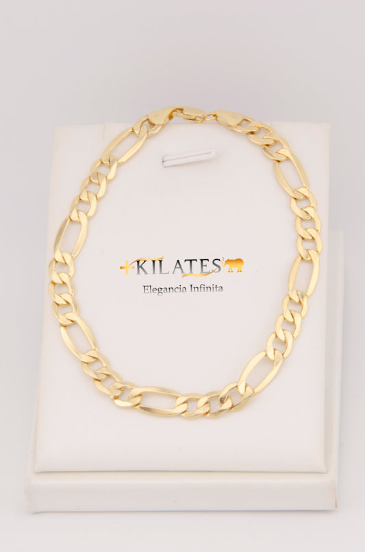 "PULSERA PARA ADULTO DE 21CM ESTILO 3+1. ORO 10K #775-3440"