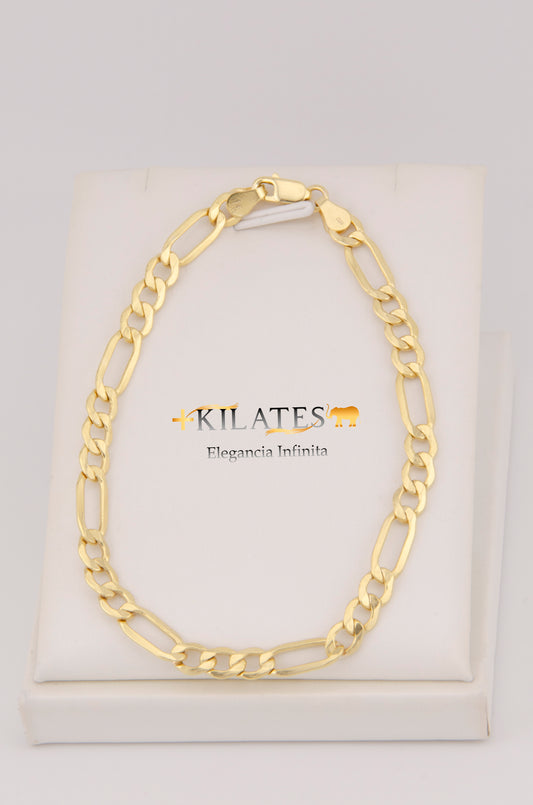 "PULSERA PARA ADULTO DE 21CM ESTILO 3+1. ORO 10K #775-3441"