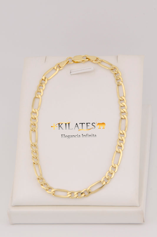 "PULSERA PARA ADULTO DE 21CM ESTILO 3+1. ORO 10K #775-3442"