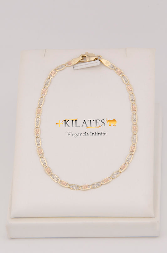 "PULSERA PARA ADULTO DE 18CM ESTILO 3 OROS. ORO 10K #775-3446"